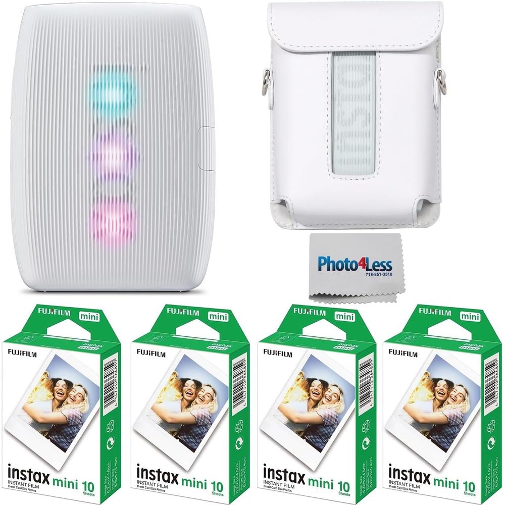 IMPRESORA FUJIFILM INSTAX MINI LINK 3 + PELÍCULA MINI 40HJ + FUNDA SET 3PZS | BLANCO ARCILLA