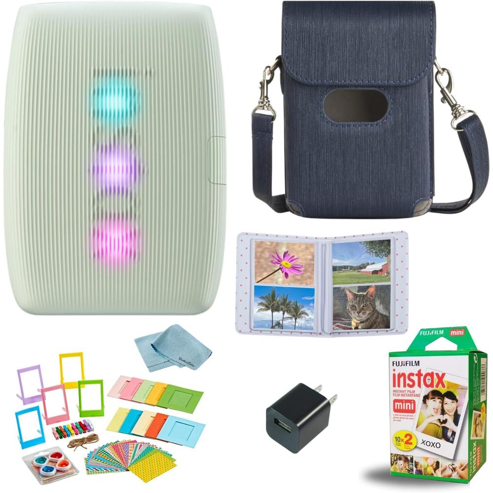 IMPRESORA FUJIFILM INSTAX MINI LINK 3 + PELÍCULA MINI 20HJ + USB + BOLSO SET 6PZS | VERDE SALVIA