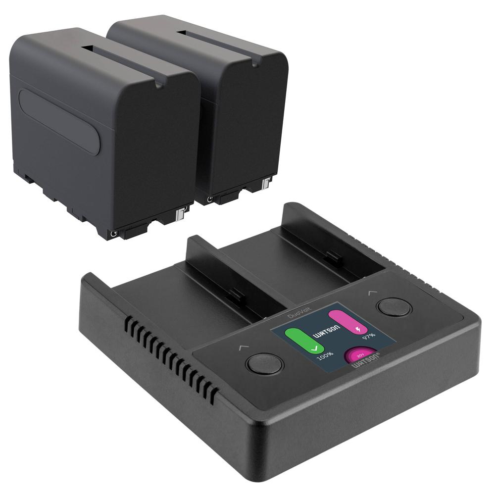 Watson Kit NP-F975 con 2 Baterías y Cargador DuoVolt - Compatible con Cámaras Sony y Gra