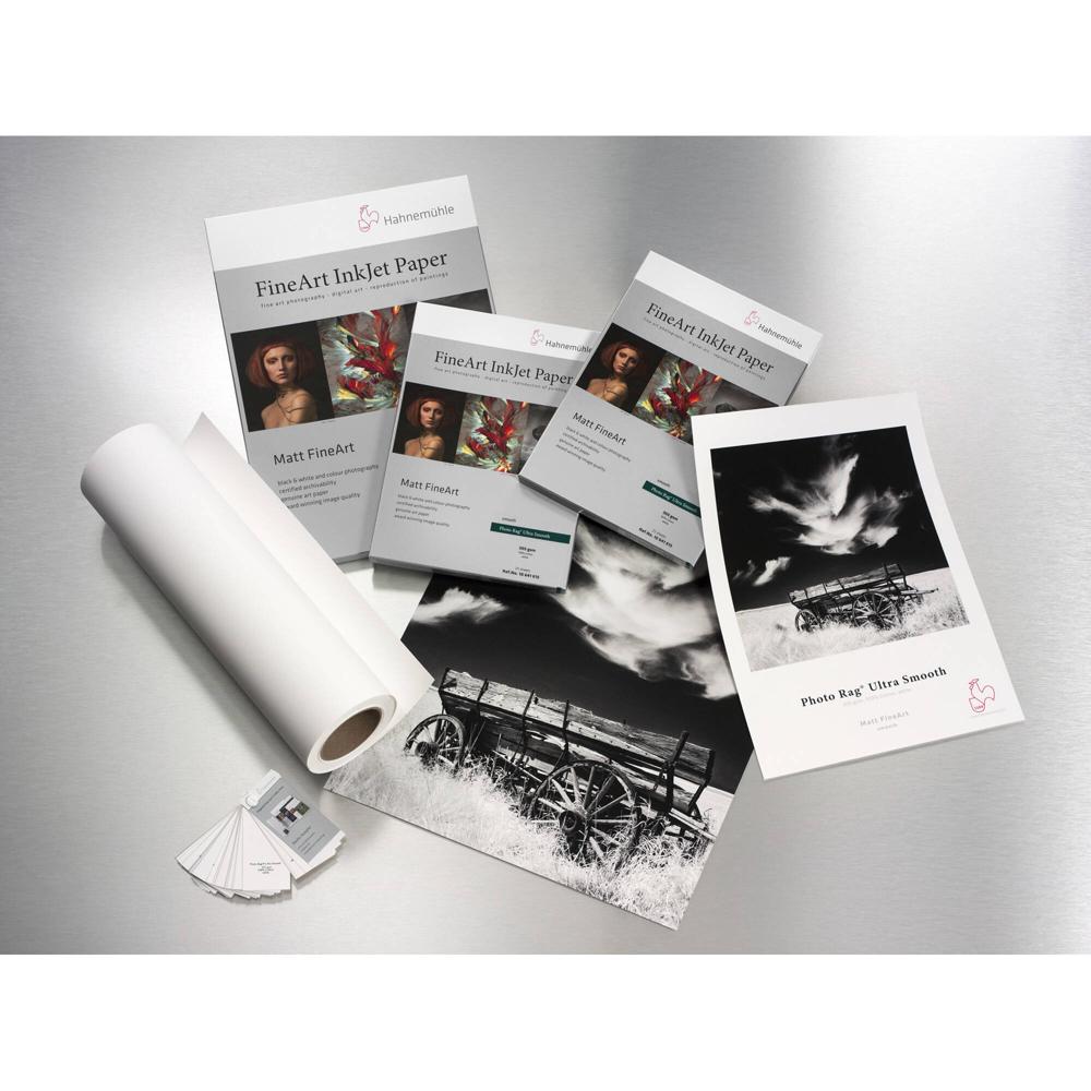 Hahnemuhle Papel FineArt Photo Rag Ultra Smooth Matte 17"" x 39' - 100% Algodón, 305 gsm,