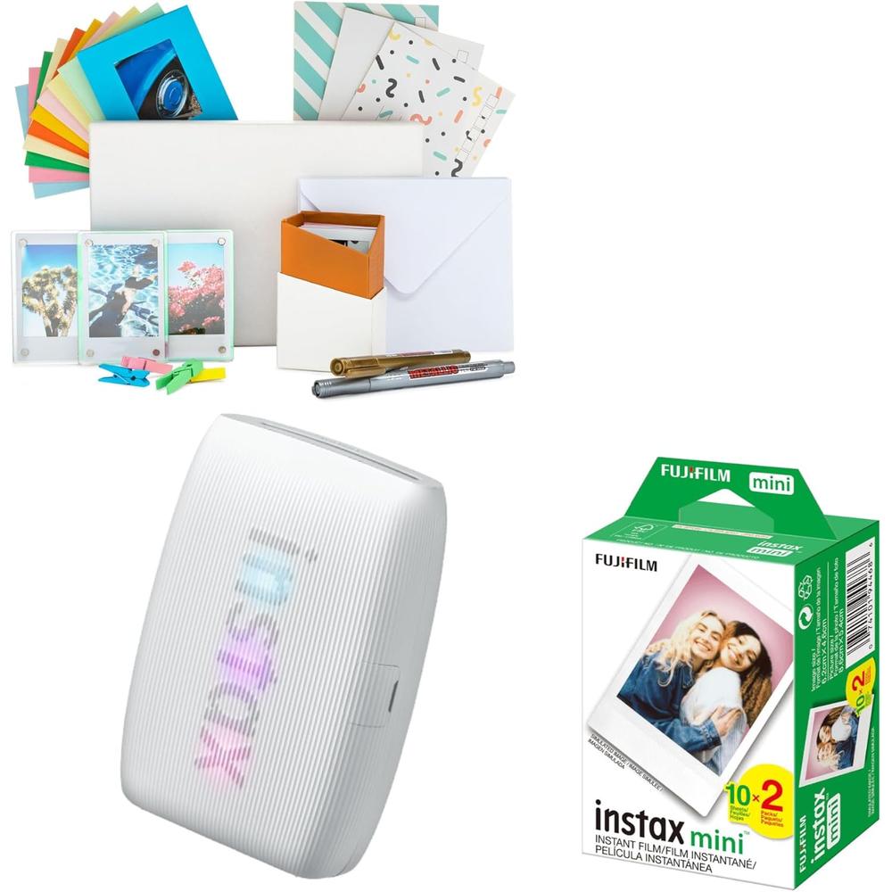 IMPRESORA FUJIFILM INSTAX MINI LINK 3 + PELÍCULA MINI 20HJ KIT FOTO SET 3PZS | BLANCO ARCILLA