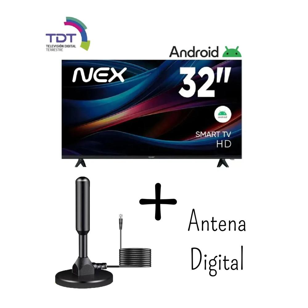 Televisor NEX 32 Pulgadas HD Smart TV Android 14 TVLED32S - Antena Digital