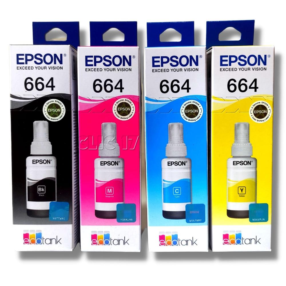 TINTA EPSON 664 X4 COLORES T664 ORIGINAL