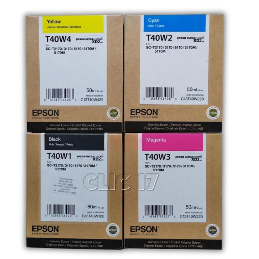 Kit Tinta Epson T40W CIAN MAGENTA AMARILLO NEGRO Original