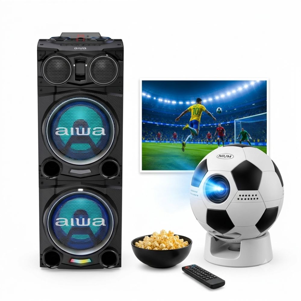 Combo One Box Aiwa AWPOC10 2500W Mas Proyector Inteligente Nium Gol Vision 720P