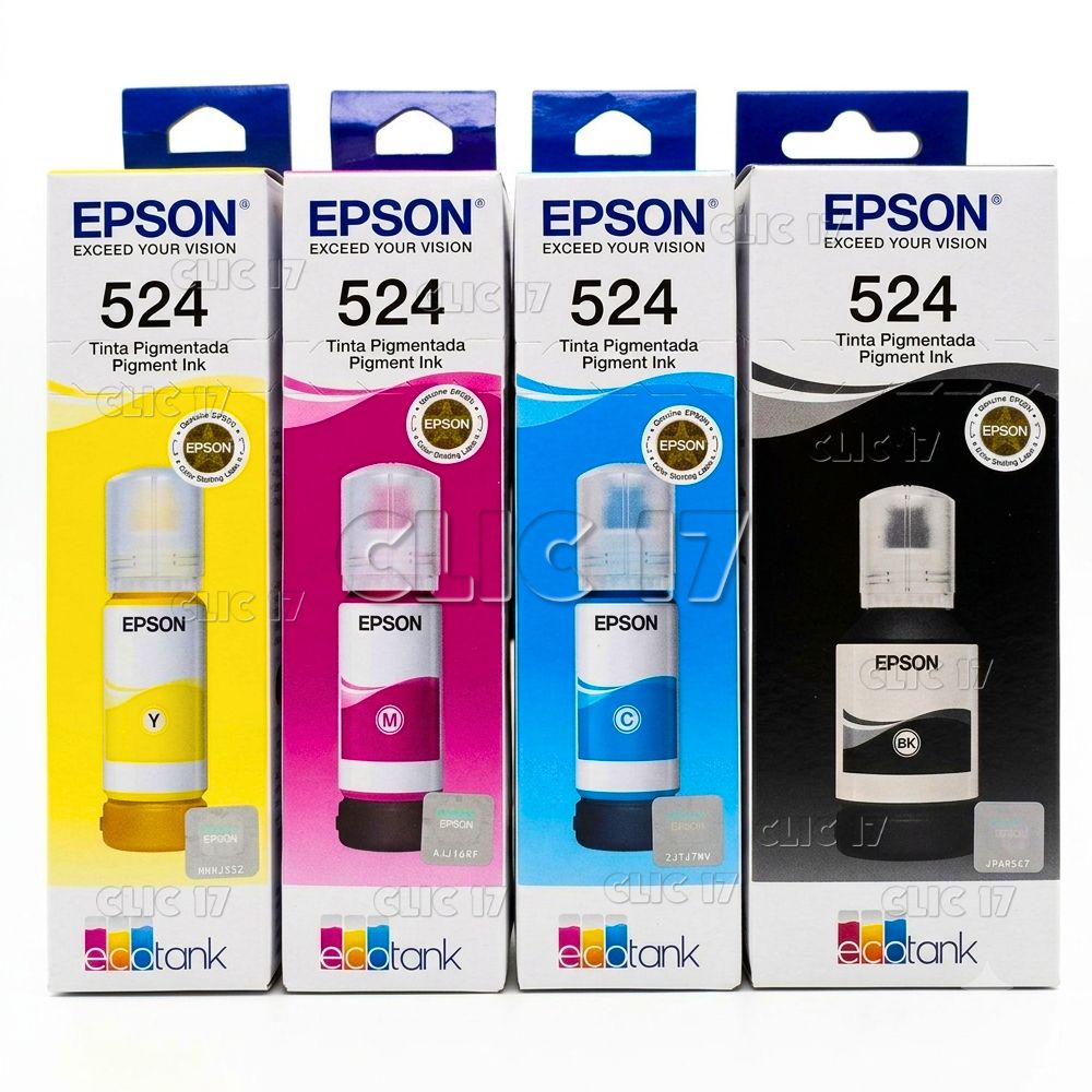 TINTA EPSON 524 X4 COLORES T524 ORIGINAL