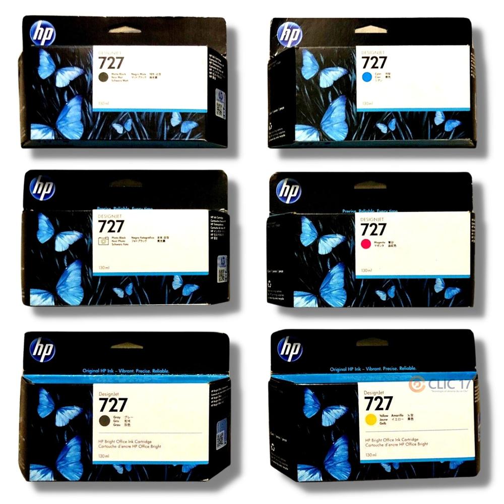 TINTA HP 727 PACK DE 6 COLORES DE 130ML ORIGINAL