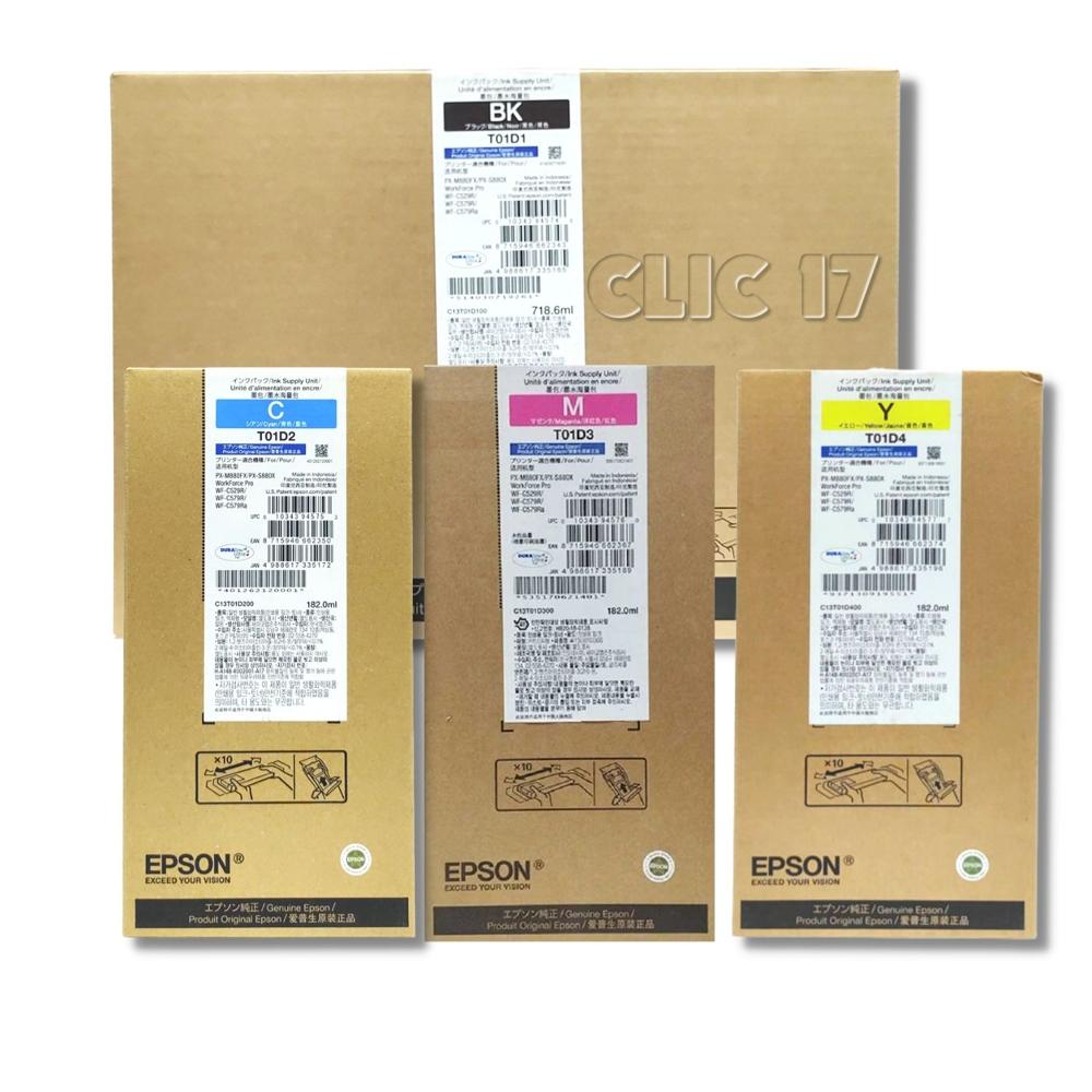Kit Tinta Epson T01D CIAN MAGENTA AMARILLO Negro Original