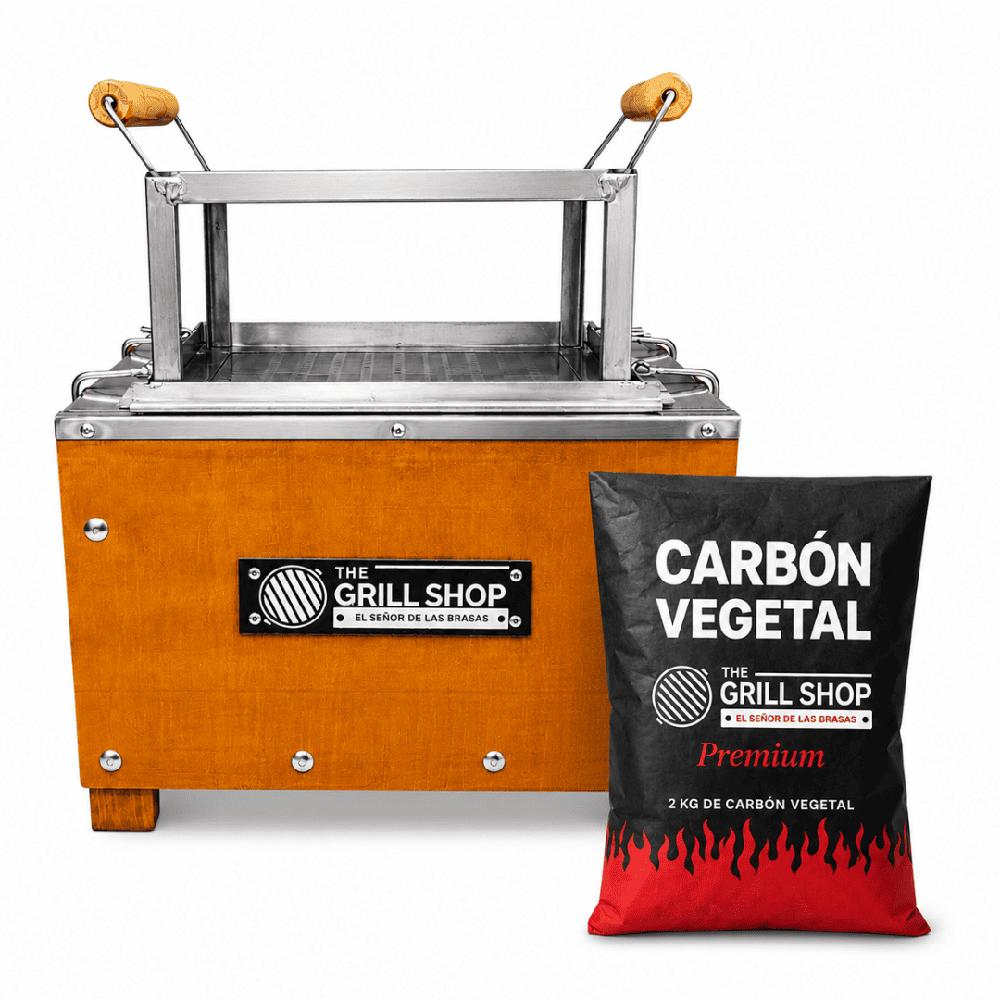 Caja China Mini Portátil Acero inoxidable 2kg de carbon