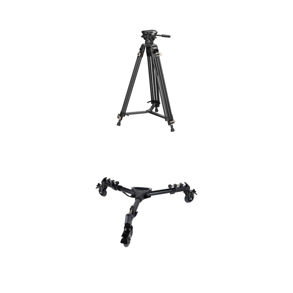 SmallRig Trípode de Video Pesado con Cabezal Fluido y Kit de Dolly