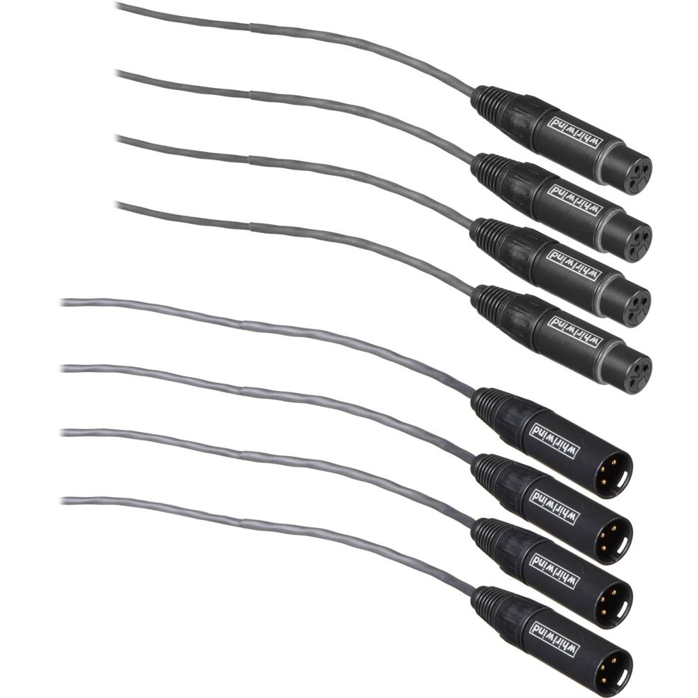 Whirlwind Snake Medusa Multitrack 25' - 4 XLR F a 4 XLR M, Conectores Grabados y Tubo Term