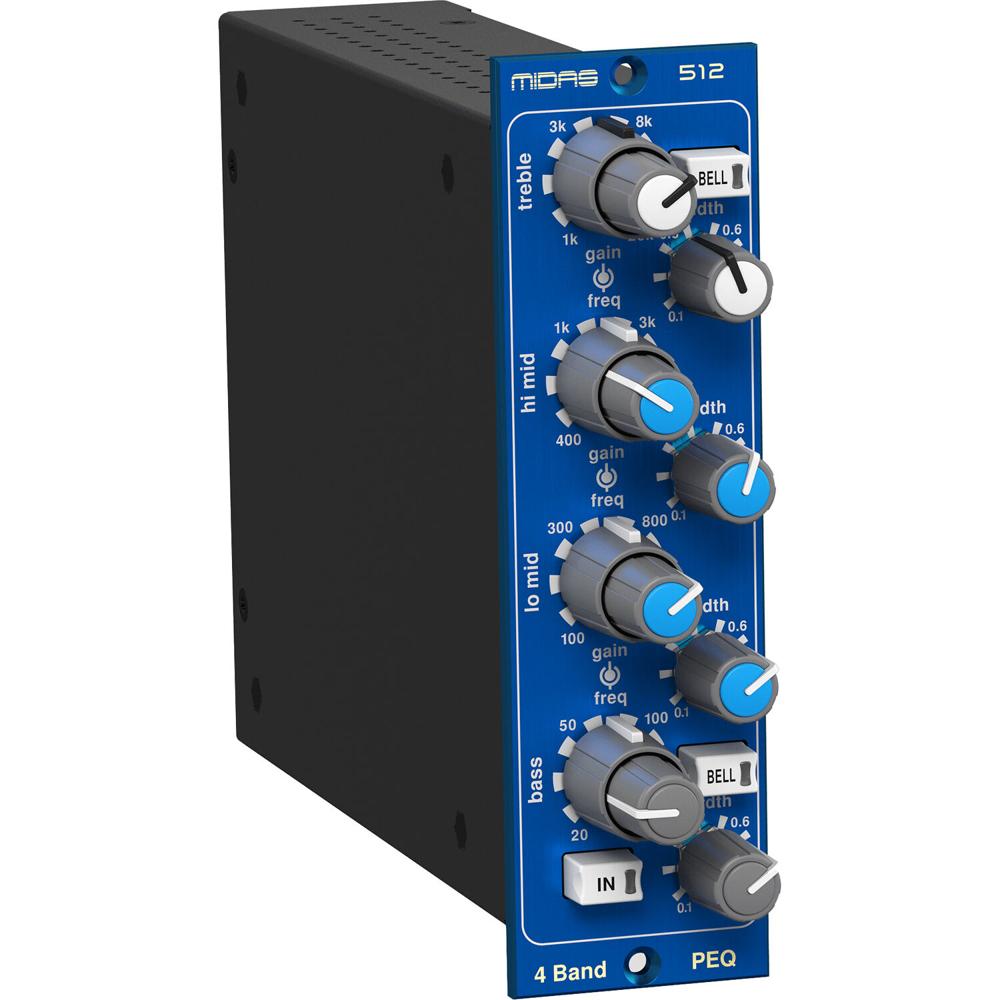 Midas Ecualizador Paramétrico 500 Series 512 - 4 Bandas, Controles Dual Concentric, Salid