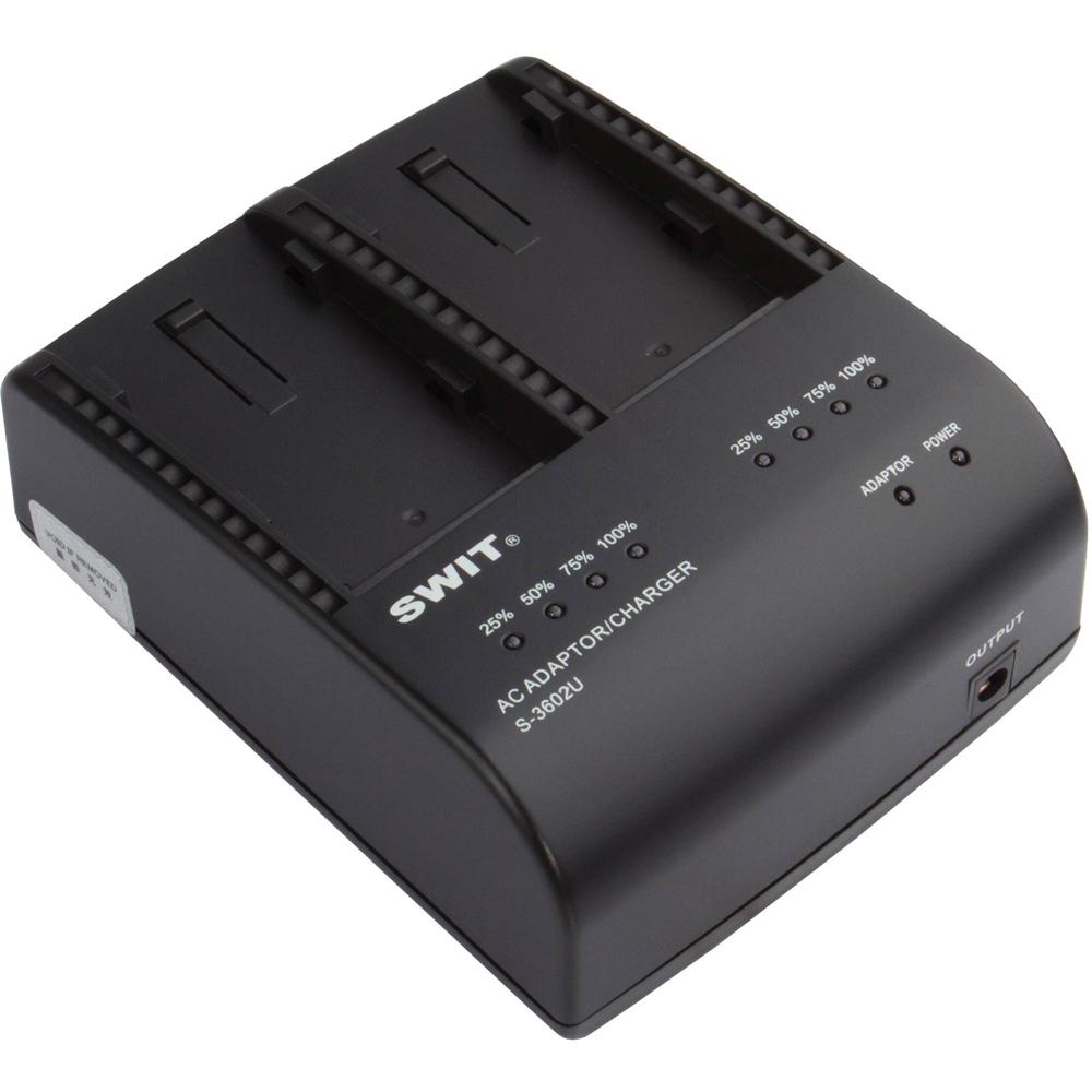 SWIT S-3602U Cargador Doble para Baterías Sony BP-U30/U60 con Salida de 12 VDC