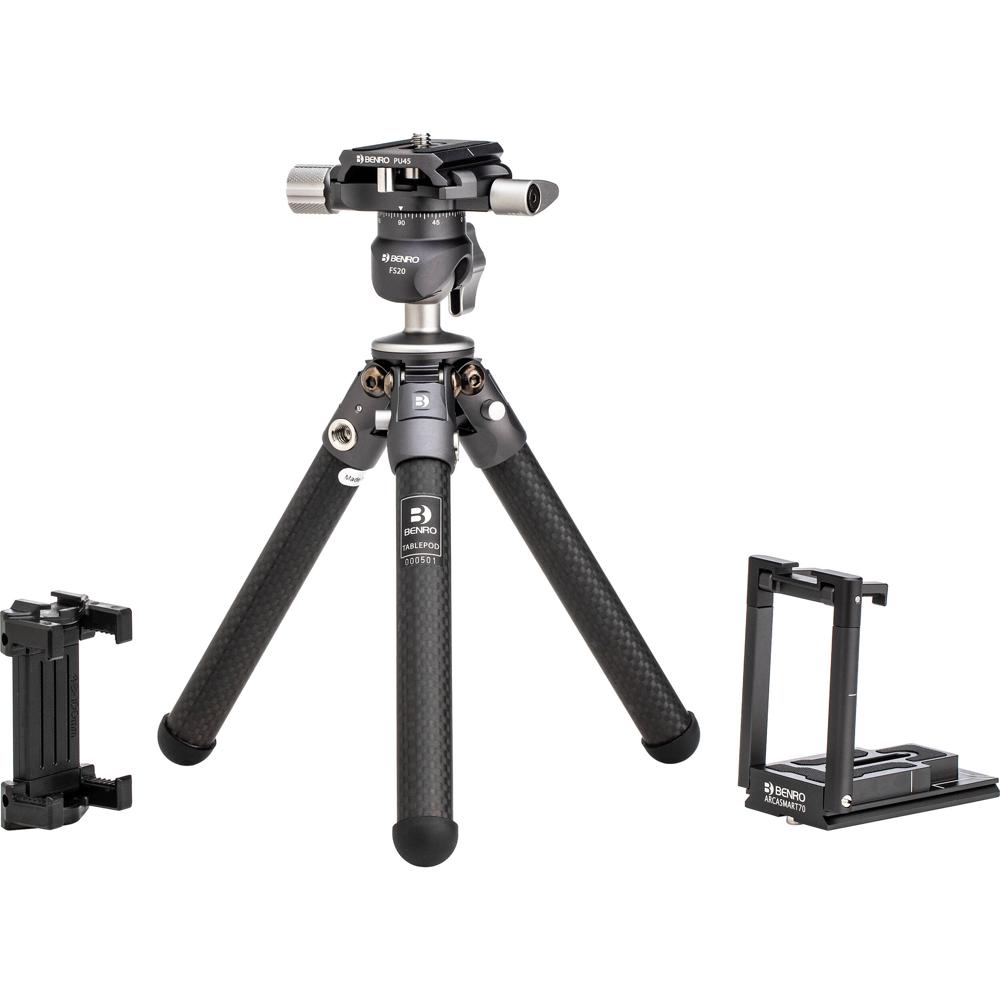 Benro TablePod Pro Kit Tripode de Carbono con Cabezal de Bola FS20 y Adaptador para Smartp