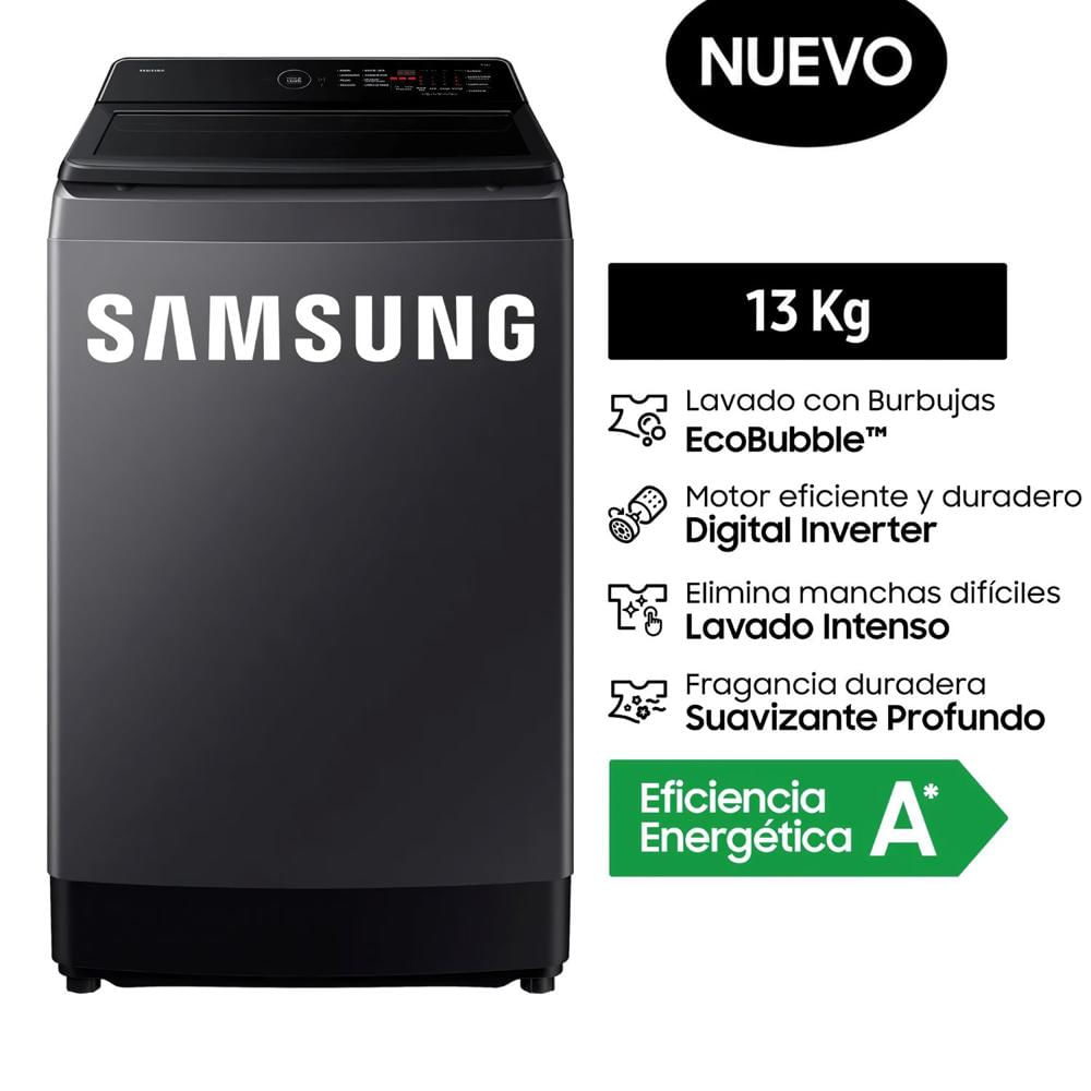 Lavadora Samsung Ecobubble 13kg Gris Grafito WA40F13E4CPE