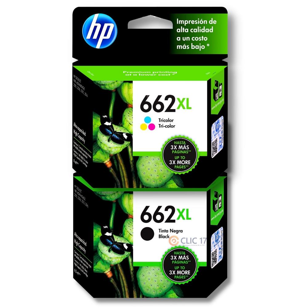 TINTA HP 662XL NEGRO Y TRICOLOR ORIGINAL