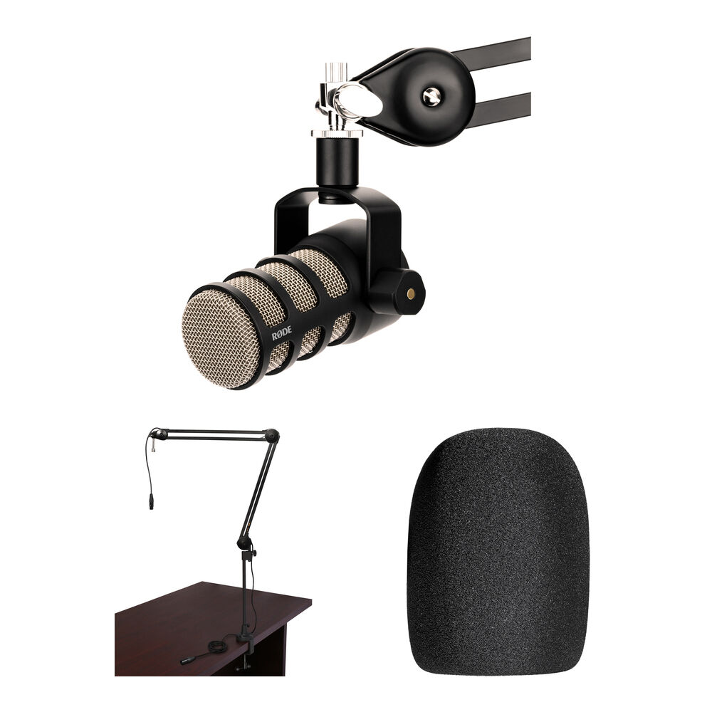 RODE PodMic Micrófono Dinámico para Podcasting con Brazo de Transmisión y Filtro Antivi