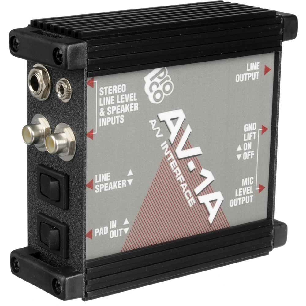Pro Co Sound AV1 Interfaz de Audio/Video de Alta a Baja Impedancia - Construcción de Acer