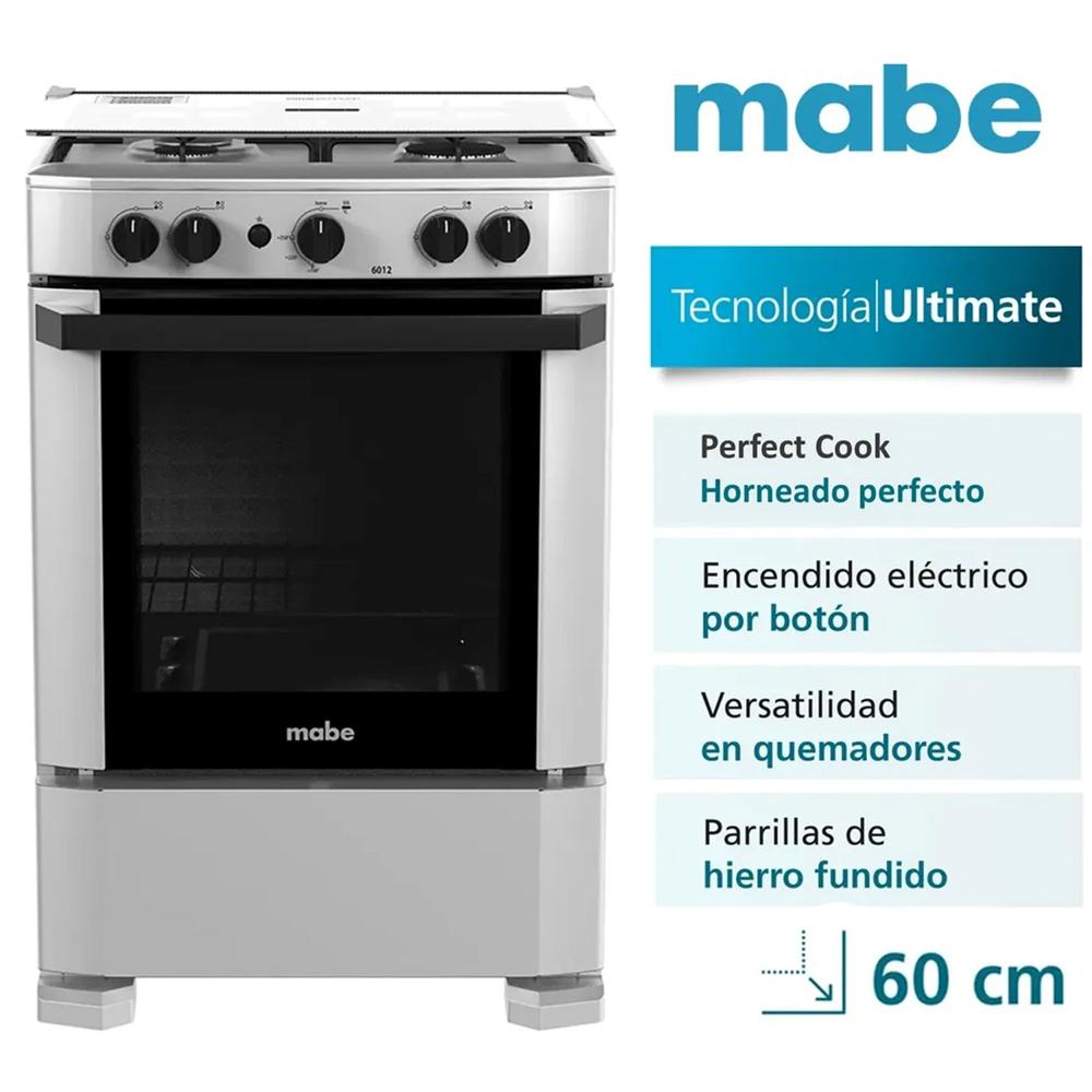 Cocina de piso a Gas 60 cm Silver Mabe - CMP6012AG1