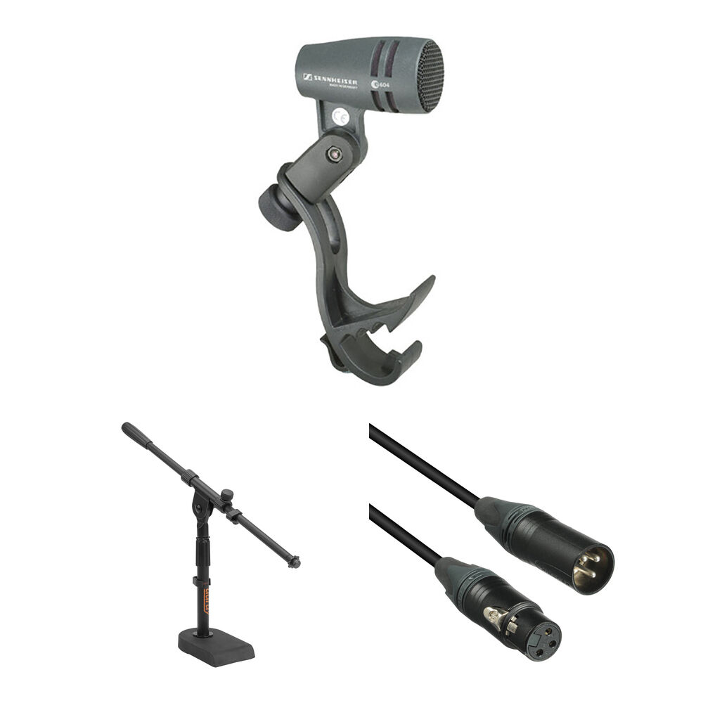 Sennheiser e 604 Micrófono Cardioide para Instrumentos con Soporte Ajustable y Cable XLR