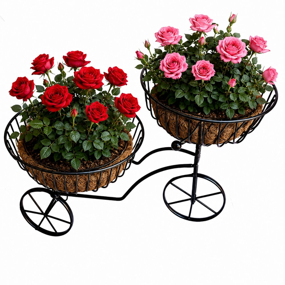 Florero Multifuncion en Forma de Triciclo Soporte Encimero para Organizador