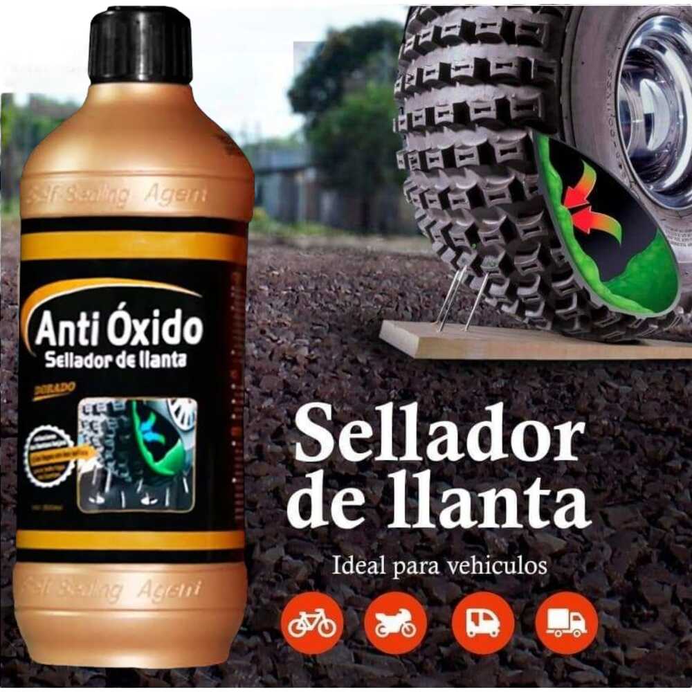 Sellador de Llanta Antioxido para todo tipo de Llantas 500ml