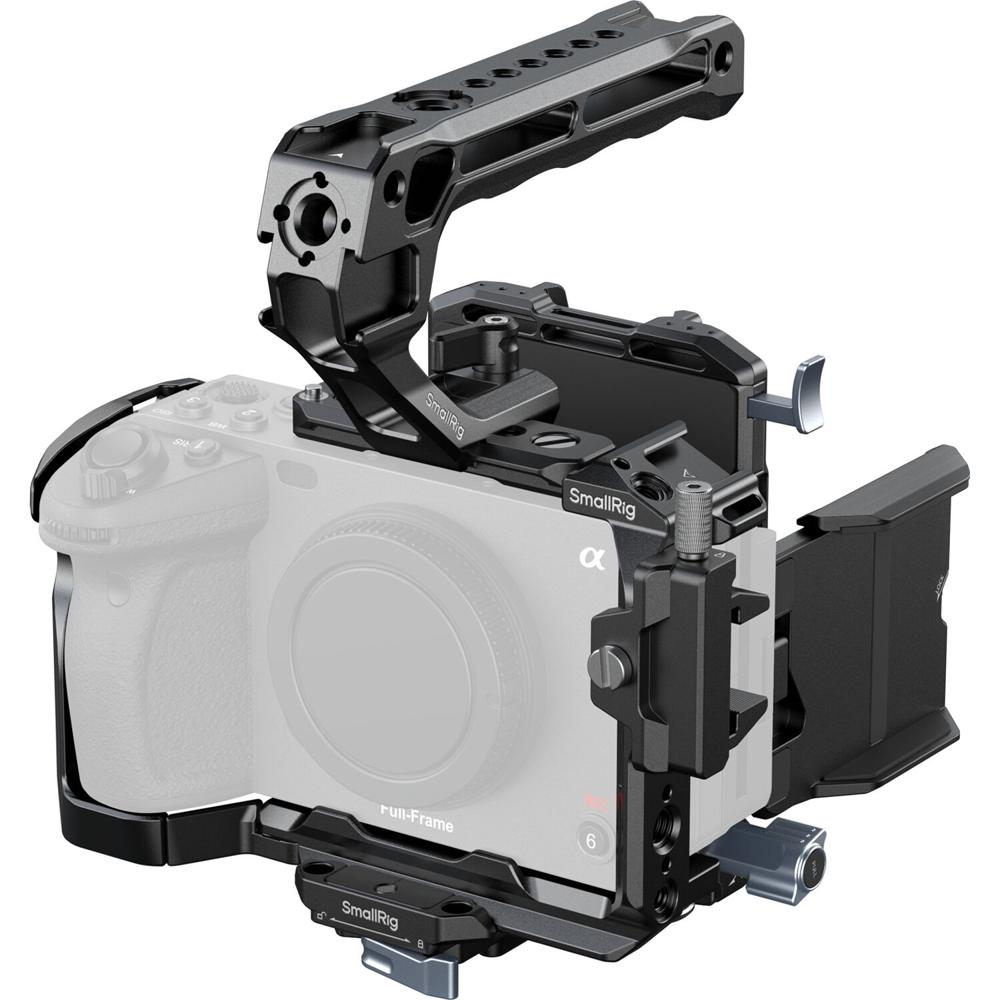 SmallRig Kit de Jaula para Cámara 4183B con Placa de Batería V-Lock y Mango Superior par