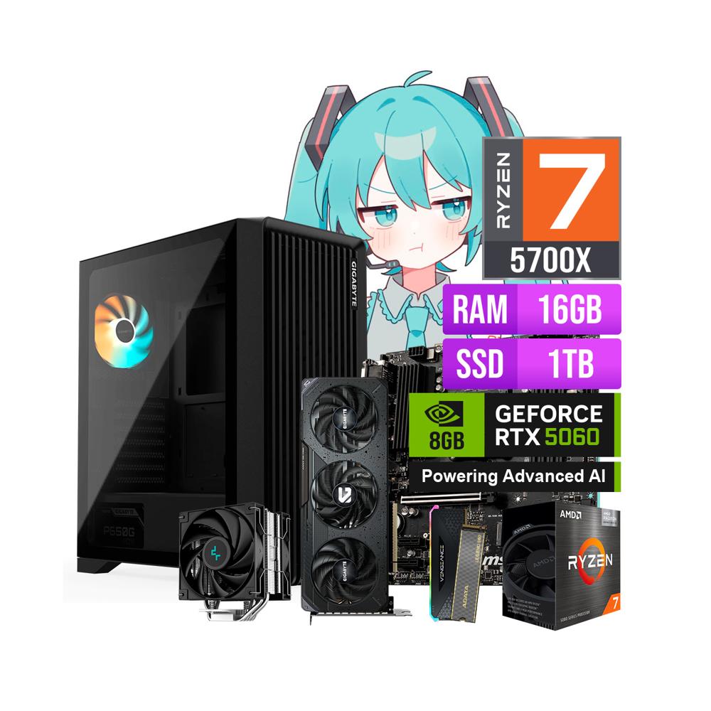 CPU GAMER RYZEN 7 5700X 16GB 1TB SSD RTX 5060 8GB