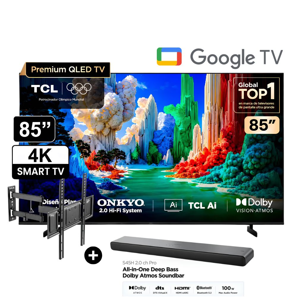 Televisor TCL QLED 85'' UHD 4K Smart TV 85A400 -2026