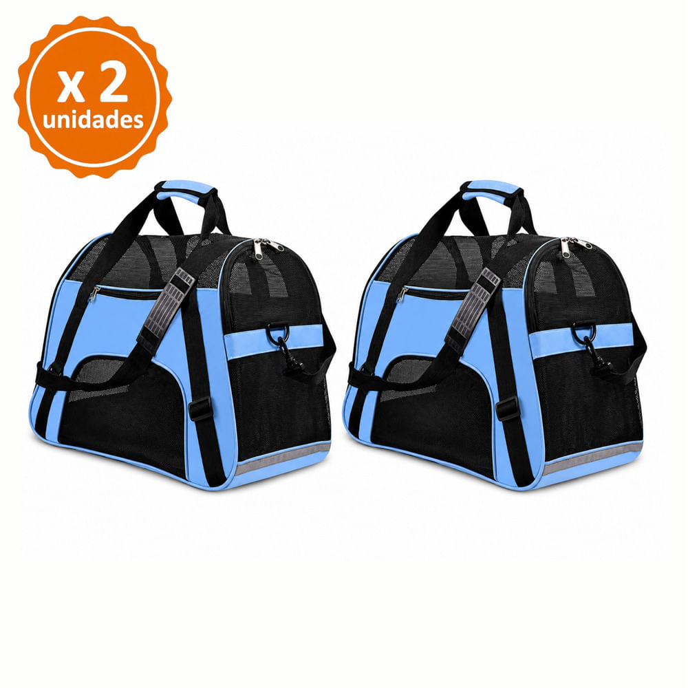 Pack x2 Bolso Transportador Celeste Talla L