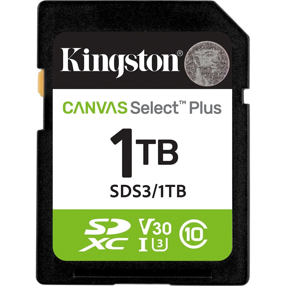 Kingston Tarjeta de Memoria SDXC Canvas Select Plus 1TB UHS-I V30
