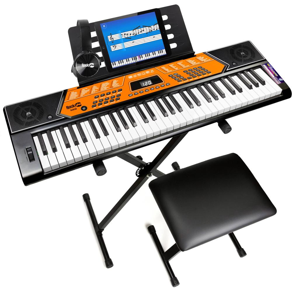 RockJam Teclado Portátil RJ650-SK 61 Teclas con 200 Sonidos, 200 Ritmos y Función de Gra