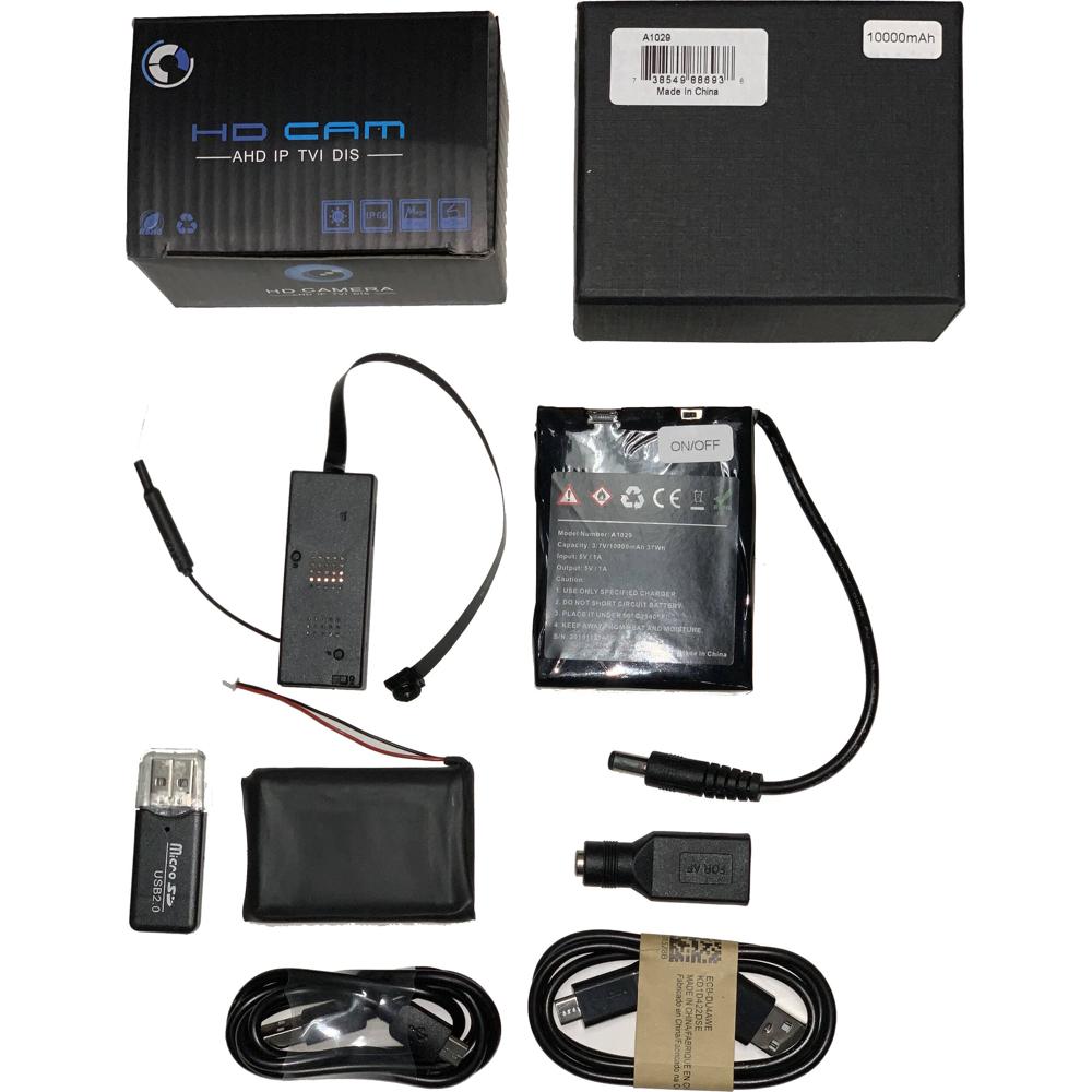 KJB Security Products Cámara Oculta Wi-Fi Pinhole 1080p con Kit de Batería Extendida - D