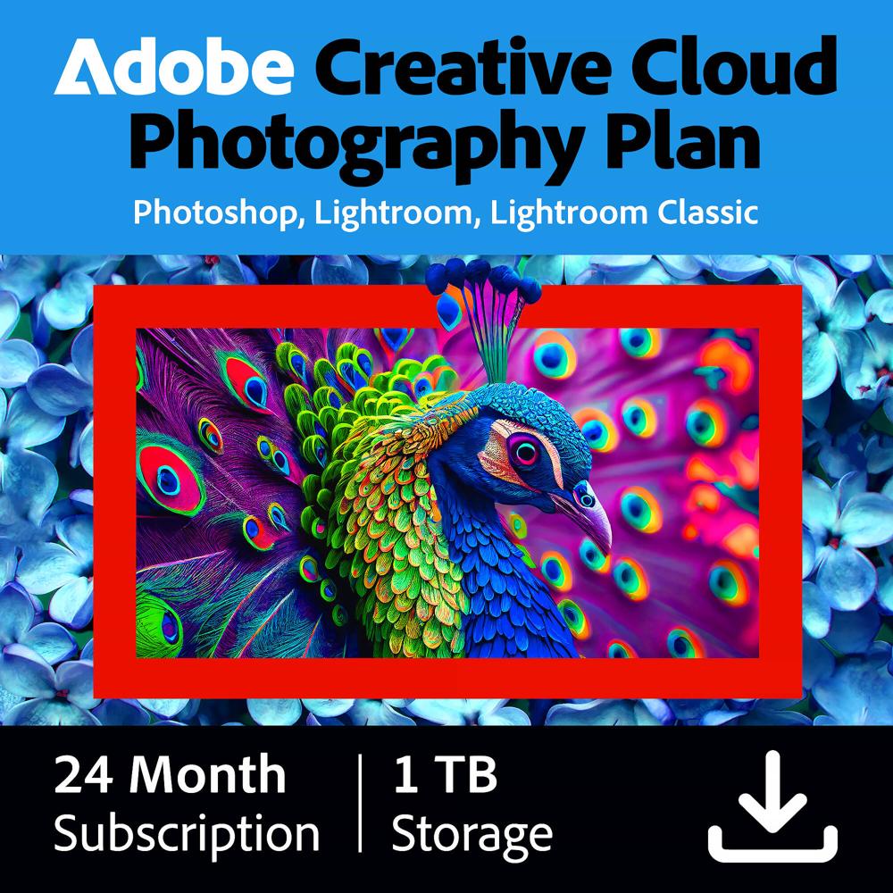 Adobe Creative Cloud Photography Plan 1TB - Suscripción de 2 Años, Edición y Almacenami