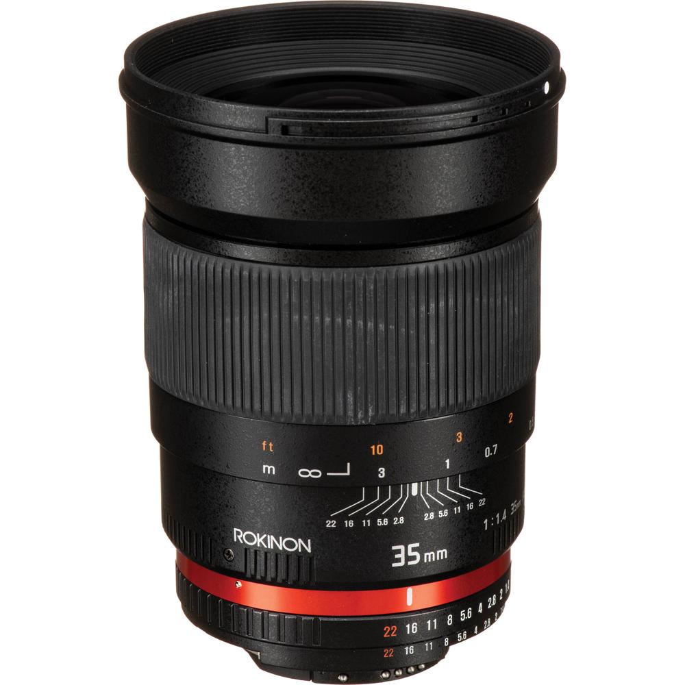 Rokinon 35mm f/1.4 AS UMC Lente para Nikon F - Abertura f/1.4 a f/22, Elementos Asféricos