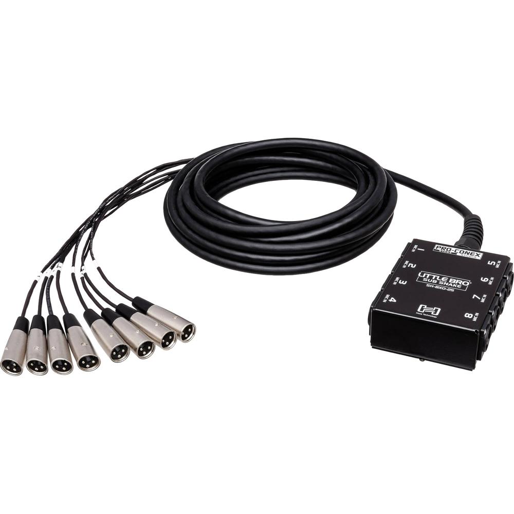 Hosa Technology Snake Stage Box SH-8X4-25, 8 Canales XLR 3-Pin Masculino, 4 TRS Retorno, 2