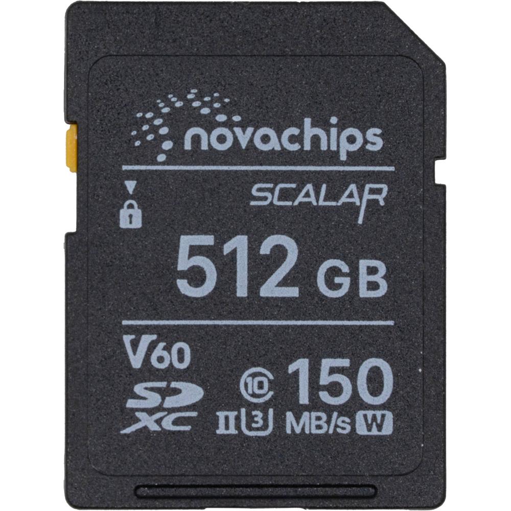 Novachips Tarjeta de Memoria SDXC 512GB Scalar UHS-II V60 - Velocidades de Lectura 280 MB/