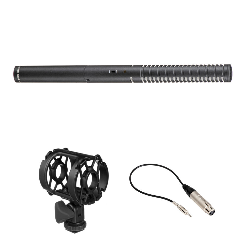 RODE NTG2 Micrófono Shotgun con Shockmount y Cable XLR a 3.5mm
