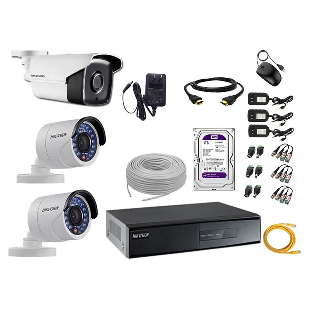 Kit 3 Cámaras de Seguridad Exterior It3F Hikvision Full Hd Kit 3 Cámaras de Seguridad Exterior It3F Hikvision Full Hd