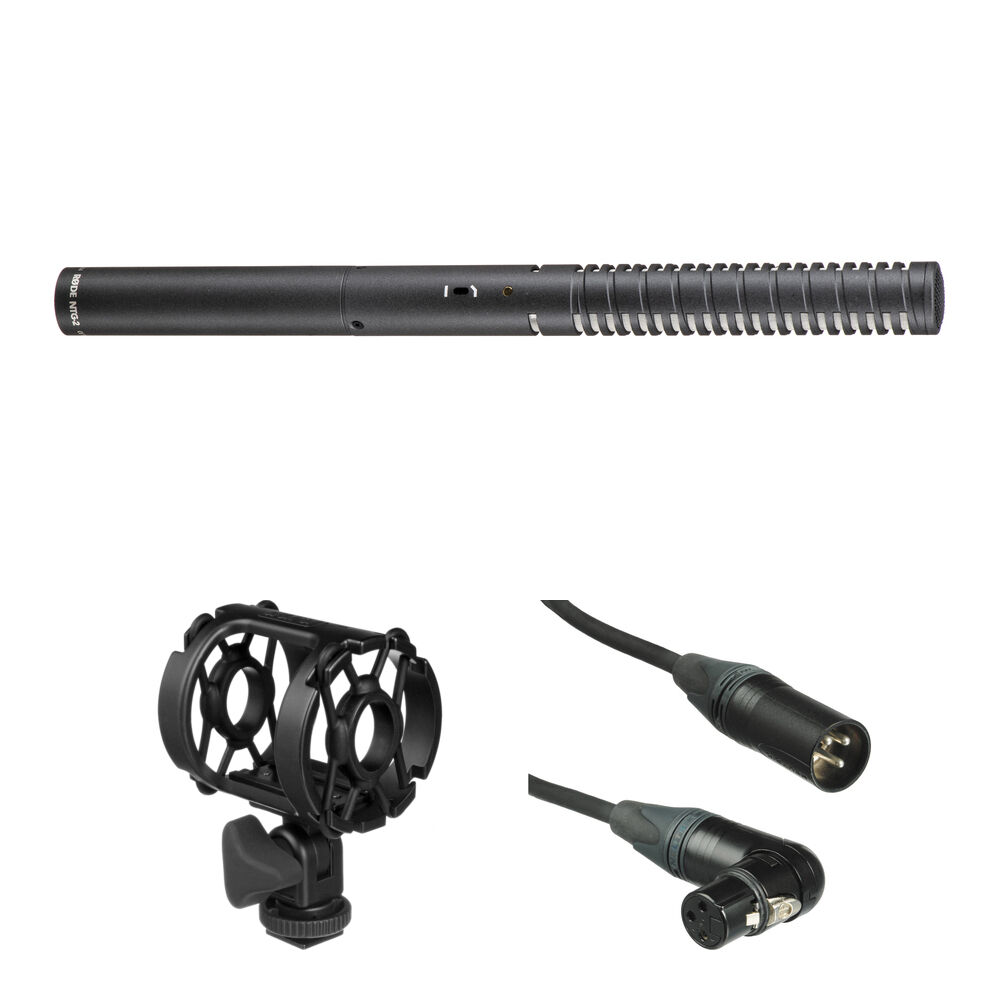 RODE NTG2 Micrófono Shotgun con Shockmount y Cable XLR - Alimentación por Batería o Pha