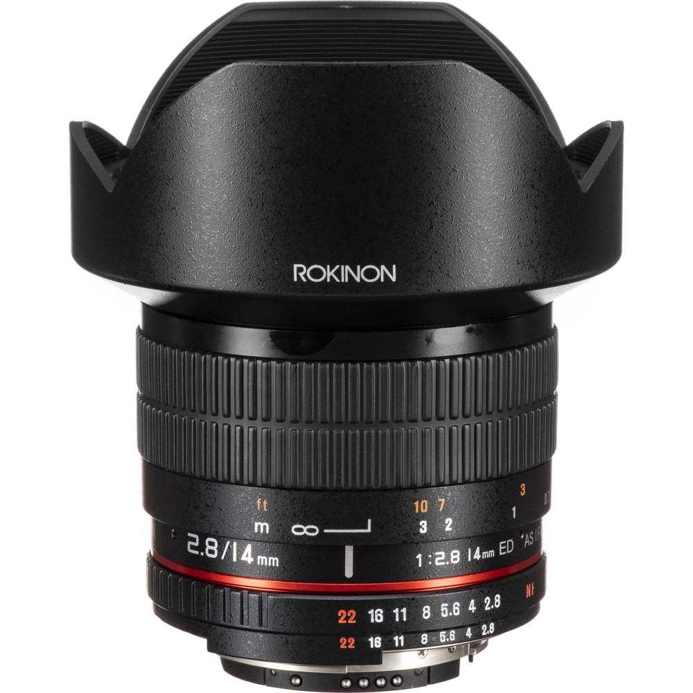 Rokinon 14mm f/2.8 IF ED UMC Lente para Nikon - Ultra Gran Angular, Enfoque Manual, Chip A