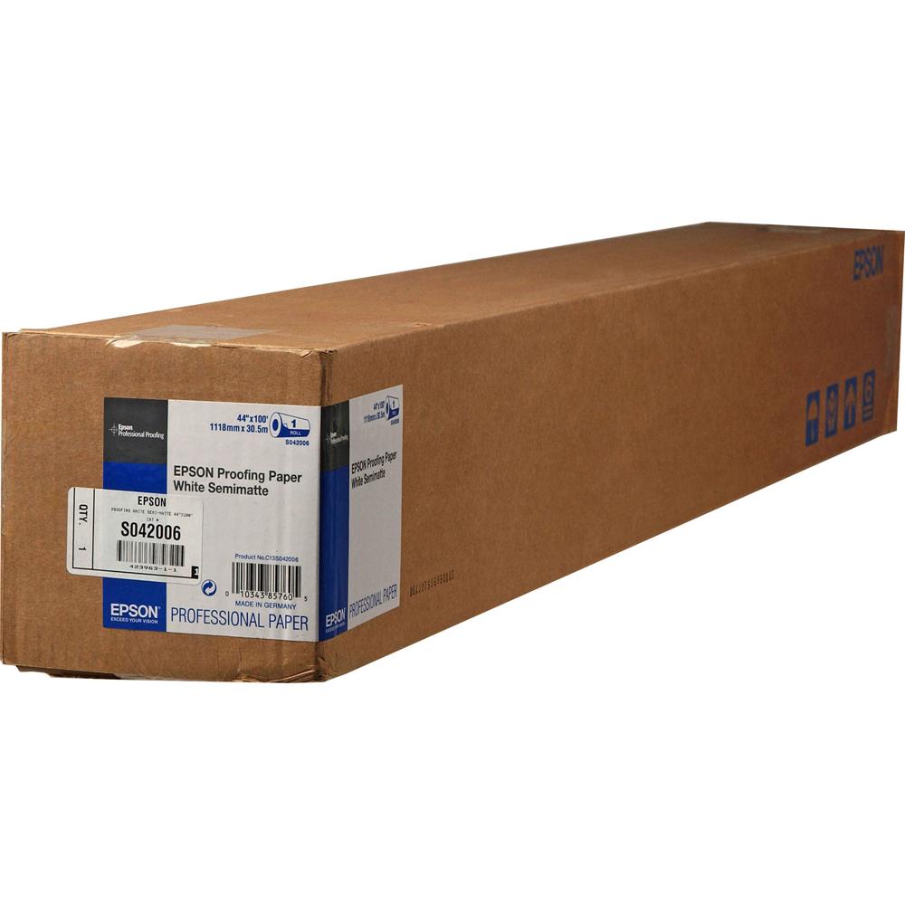 Epson Papel Semimatte para Impresora Inkjet Proofing White 44"" x 100' - 255 gsm, 10 mil, B