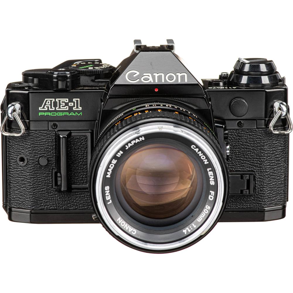 Canon Cámara AE-1 Program con Lente 50mm f/1.4 (Reacondicionada, Negra)