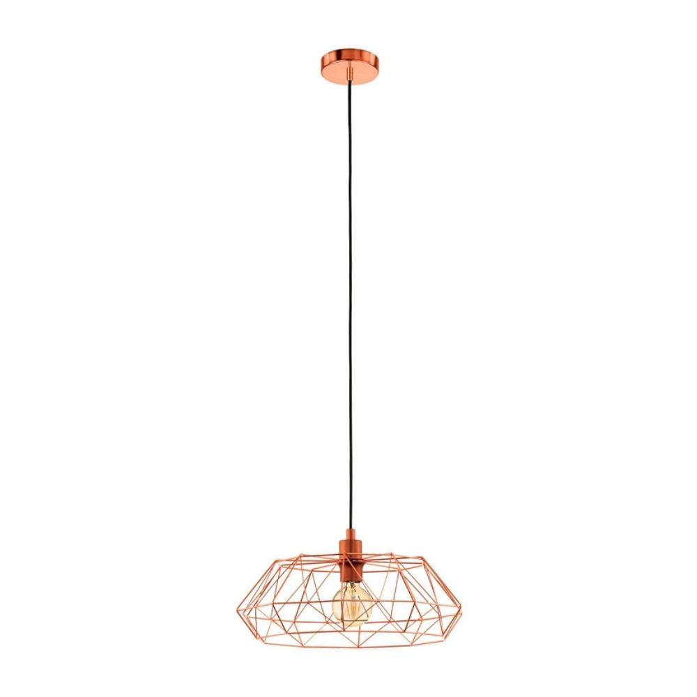 Lámpara Colgante Eglo Carlton 2 60w Acero Oro 1 Luz
