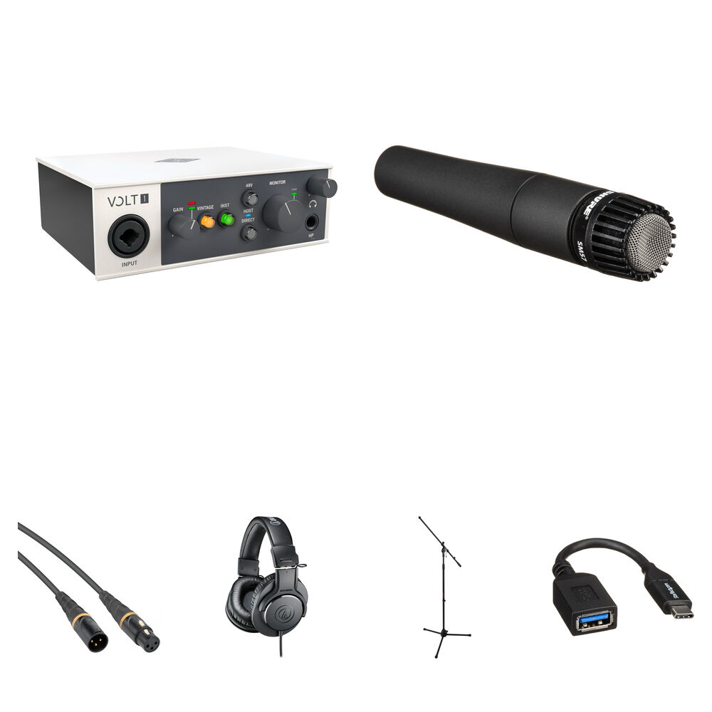 Universal Audio Volt 1 Interfaz de Audio USB-C con Kit de Grabación de Guitarra
