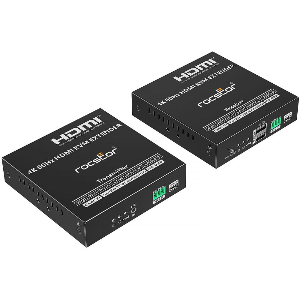 Rocstor TrueReach TR20 KVM Extender Kit HDMI 4K60 hasta 394' con USB y RS-232
