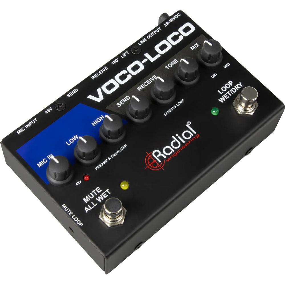Radial Engineering VocoLoco Pedal Switcher para Micrófonos e Instrumentos con Preamp de C