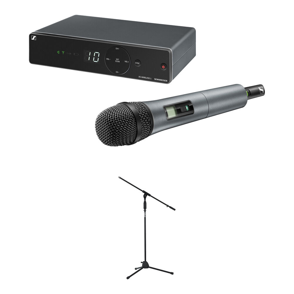 Sennheiser XSW 1-825-A Set Vocal UHF con Micrófono Dinámico e825 y Soporte de Trípode