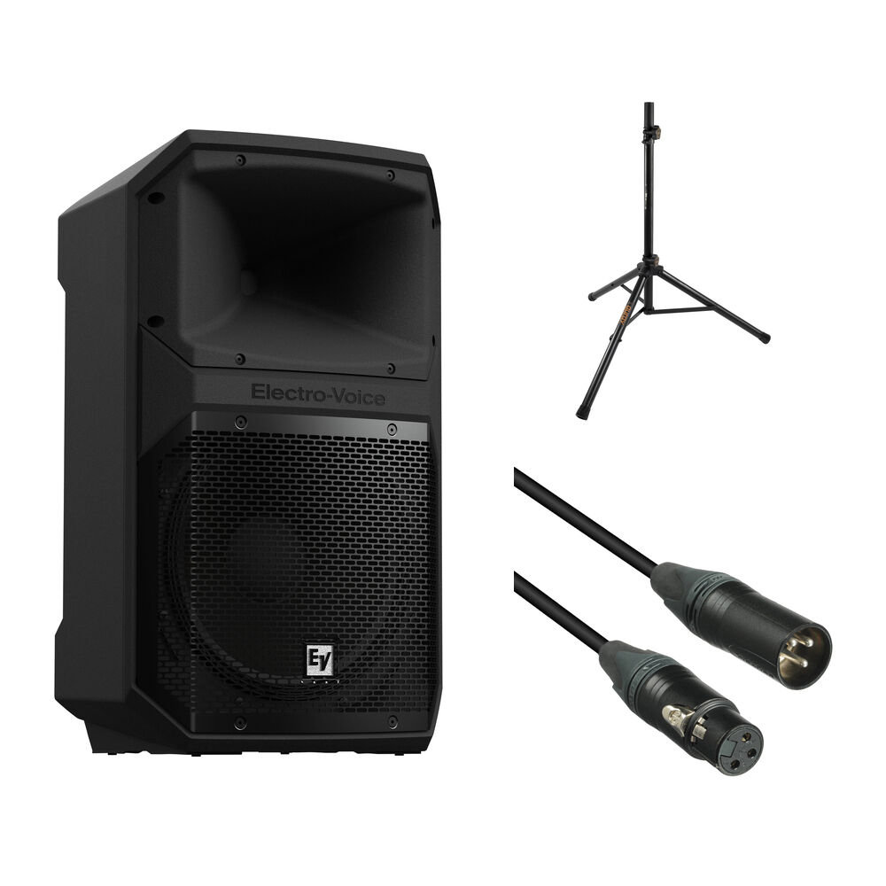 Electro-Voice EVIVA 12P Kit de Altavoz de 12"" con Soporte y Cable XLR de 25' - Amplificado