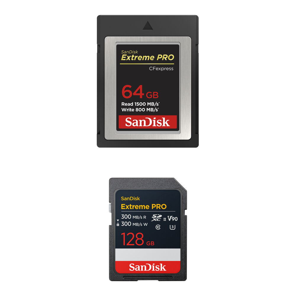 SanDisk Kit de Memoria 64GB Extreme PRO CFexpress Type B y 128GB Extreme PRO UHS-II SDXC
